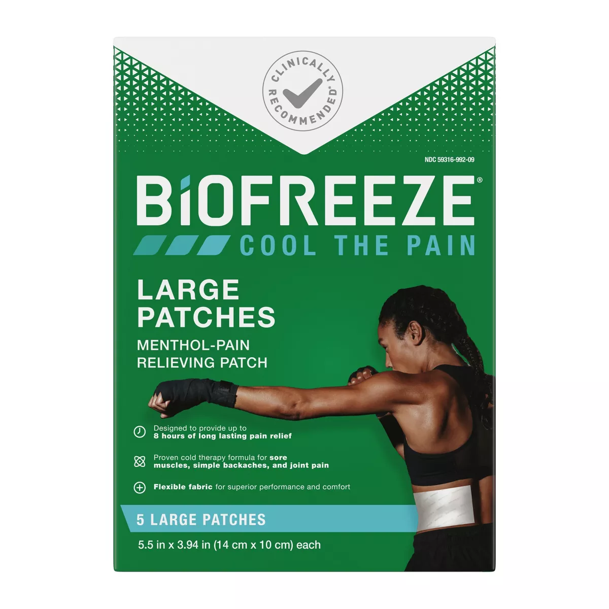 Biofreeze Cool the Pain Relief Gel Patches, Large, 5 Ea
